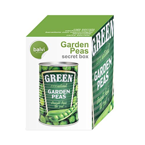 Balvi Caja Secreta Garden Peas Caja Secreta Que simula una Lata de conserva El escondite Dinero u Objetos de Valor Lata