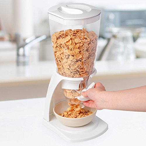 Balvi - dispensador de Cereales. Capacidad 500g de alimento seco. Mantiene los Alimentos Frescos más Tiempo. Color Blanco.