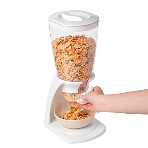 Balvi - dispensador de Cereales. Capacidad 500g de alimento seco. Mantiene los Alimentos Frescos más Tiempo. Color Blanco.