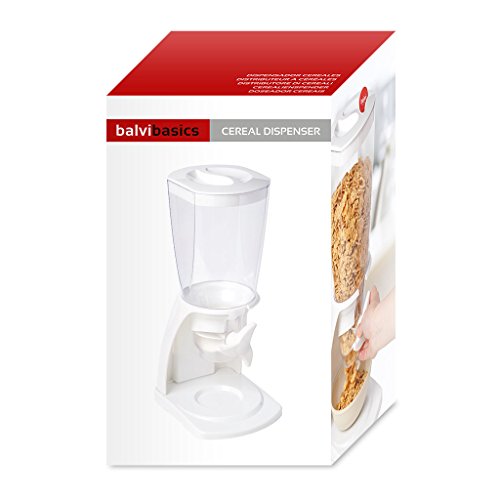 Balvi - dispensador de Cereales. Capacidad 500g de alimento seco. Mantiene los Alimentos Frescos más Tiempo. Color Blanco.