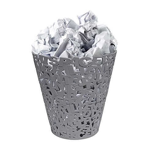 Balvi Papelera Letters Color Gris Plástico 30cm