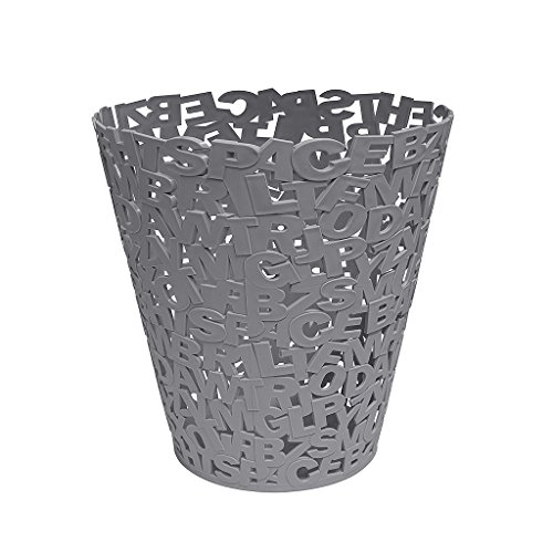 Balvi Papelera Letters Color Gris Plástico 30cm