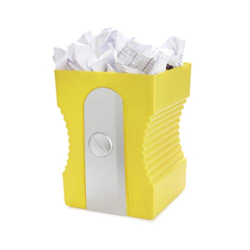 Balvi Papelera Sharpener Color Amarillo Papelera con Forma de sacapuntas Plástico ABS/PP 29cm