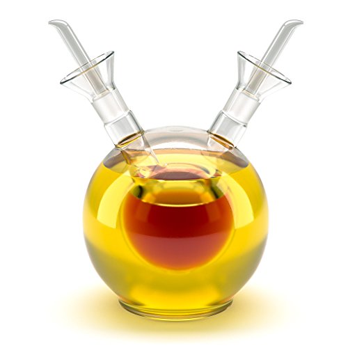 Balvi - Sfera aceitera Doble. Aceitera y vinagrera esférica de 125 ml en Vidrio. Sistema antigoteo