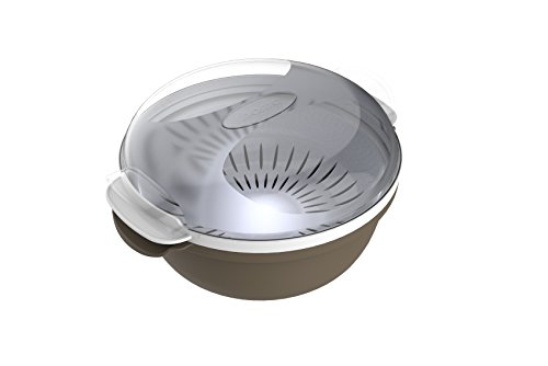 Bama Cooky recipiente para la cocción en microondas, plástico, gris, 25 x 25 x 12,5 cm