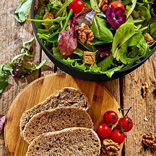 bambuswald© Ensaladera con tapa de bambú ǀ Vajilla sostenible hecho de fibra bambú - capacidad de 0.9 L - colorido | Cuenco multiuso para la cocina - perfecto para preparar y servir ensalada
