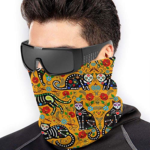 Banda De Sudor Multifuncional,Bufanda De La Diadema De Los Gatos del Cráneo del Azúcar, Polaina Hermosa Única del Cuello para El Adulto Unisex del Fútbol,26X30Cm