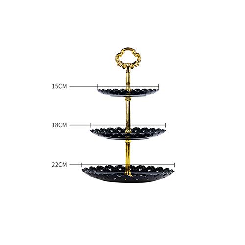 Bandeja de acrílico de 3 niveles para banquete de bodas Torta de árbol de cupcake Soporte de exhibición de palo de mayo 1 pc/paquete (3 niveles de ronda con base