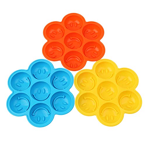 Bandeja De Hielo De Silicona Diy Nuevo Lovely 3D Smile Face Cubo De Hielo De Silicona Molde De Bolas Redondas Bandeja Esfera Party Bar 2Pcs Transparente