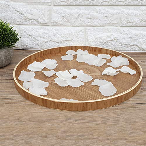 Bandeja de madera para servir plato redondo para set de té frutas dulces comida decoración del hogar (33 cm)