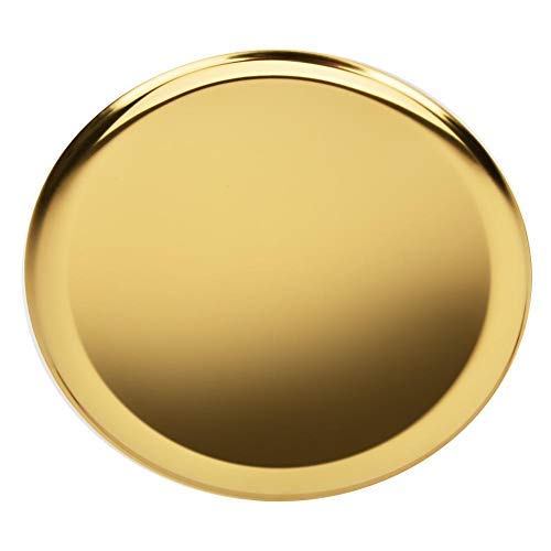 Bandeja de servir de acero inoxidable, duradera, redonda, color dorado, para salón, comedor, cocina, bandeja portátil para desayuno, utensilios de cocina modernos dorado