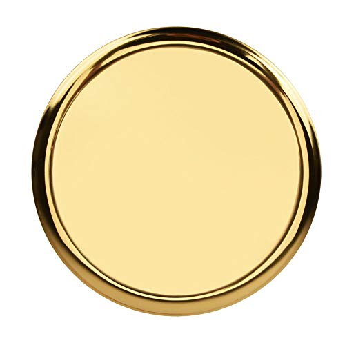 Bandeja de servir de acero inoxidable, duradera, redonda, color dorado, para salón, comedor, cocina, bandeja portátil para desayuno, utensilios de cocina modernos dorado