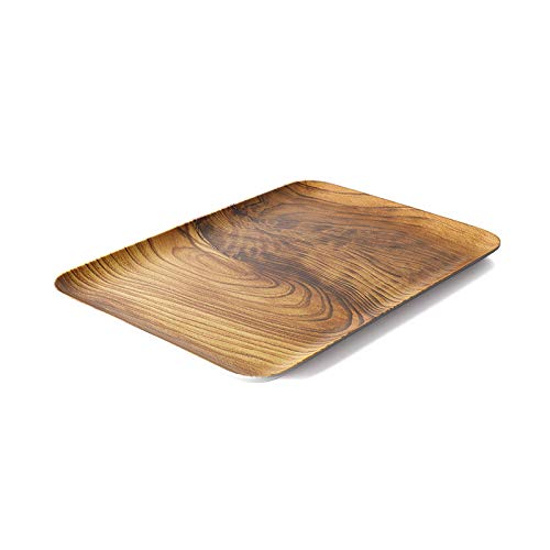 Bandeja Simple De Doble Cara Mate De Melamina Taza Bandeja Rectangular De Madera Comercial Placa 14 Pulgadas