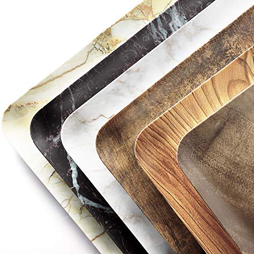 Bandeja Simple De Doble Cara Mate De Melamina Taza Bandeja Rectangular De Madera Comercial Placa 14 Pulgadas