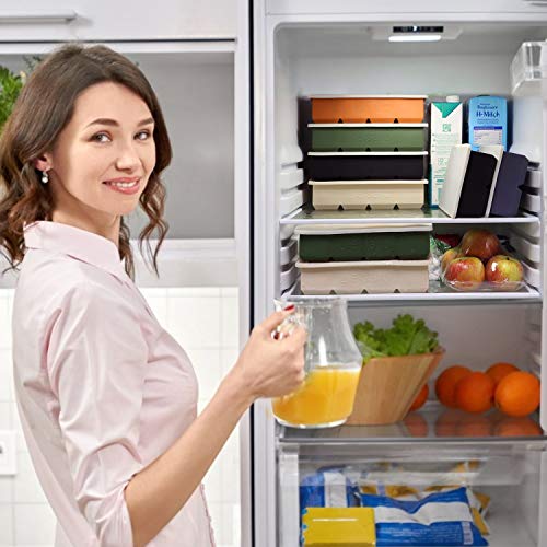 Bandejas de hielo de silicona con tapas, molde de hielo de gran tamaño, fácil de quitar y sin BPA para alimentos para bebés, whisky, cócteles, juego de 2, Naranja