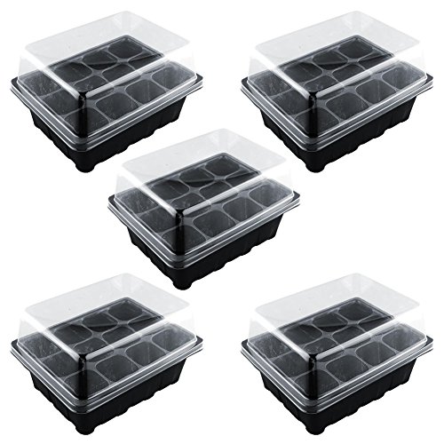 Bandejas de plántulas de germinación, 12 Celdas Hoyo vivero Planta de Marihuana Semillas Crecer Caja de Caja Insertar Propagación Semilla