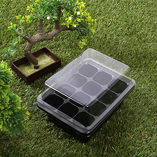 Bandejas de plántulas de germinación, 12 Celdas Hoyo vivero Planta de Marihuana Semillas Crecer Caja de Caja Insertar Propagación Semilla