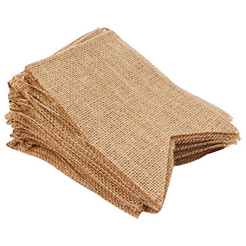 Banderines de Tela (48 Piezas) - 9 m Banderines Cumpleaños Forma Cola de Golondrina Arpillera Natural Guirnalda para Fiestas de Boda, Ceremonias en Jardines, Decoración del Hogar - Banderas Fiesta