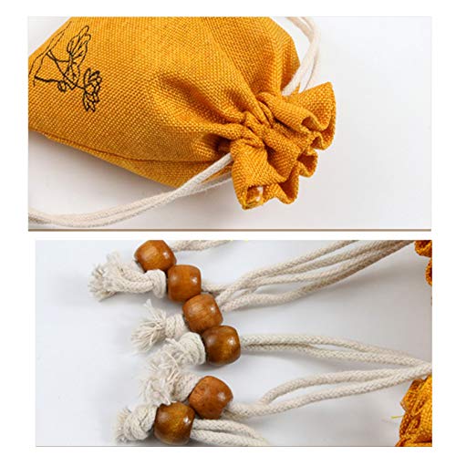 bandezid Saco de Yute Bolsas de Regalo, bolsitas de Tela Bolsas Yute para Joyas, Bolsas de arpillera con cordón, Saco Navidad, Saco carbón