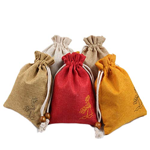bandezid Saco de Yute Bolsas de Regalo, bolsitas de Tela Bolsas Yute para Joyas, Bolsas de arpillera con cordón, Saco Navidad, Saco carbón