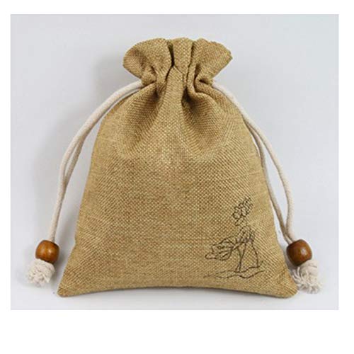 bandezid Saco de Yute Bolsas de Regalo, bolsitas de Tela Bolsas Yute para Joyas, Bolsas de arpillera con cordón, Saco Navidad, Saco carbón