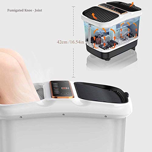 Bañera Para Pies Masajeador de Pies con Calefacció Doble balneario del pie Masajeador, automático motorizado balneario del pie del balanceo del masaje, calor, Ola, las burbujas, temperatura Digital Di