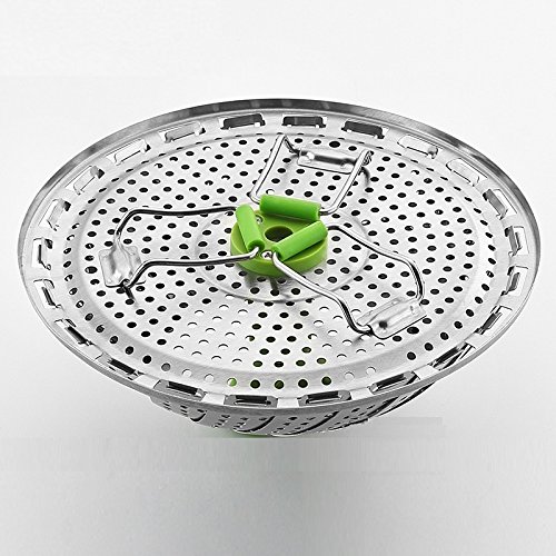 BangShou Vaporera Plegable de Acero Inoxidable, Steamer Cesta Plegable (Nuovo 9'')