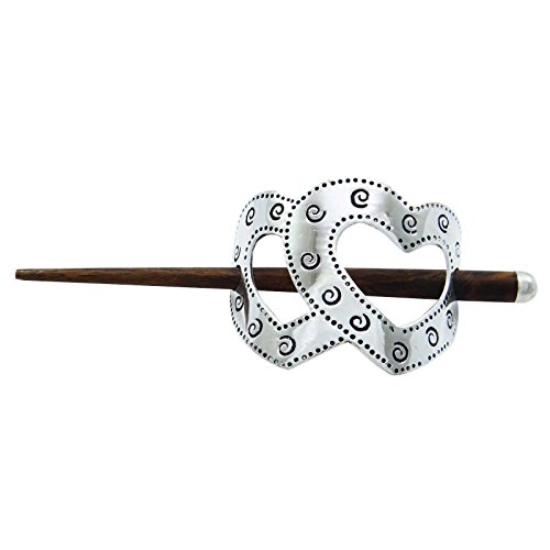 Banithani Charm Barrette de la manera plateado Pin talladas mano metálico Accesorio para el pelo