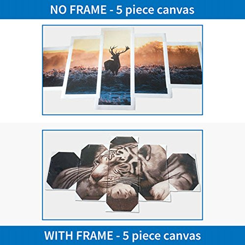 Baobaoshop 5 Piezas de impresión de Alta definición Gran Puesta de Sol rebaño ovejas decoración Animal decoración Arte sobre Lienzo para decoración del hogar decoración de la Pared-Sin Marco