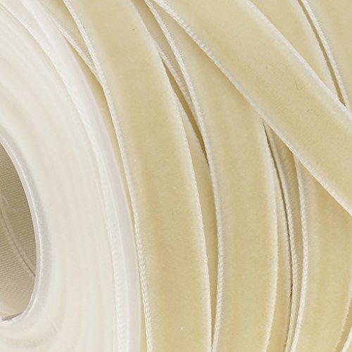 Baoblaze 20yards Multicolores Cinta de Terciopelo DIY Cinta de Costura Accesorios de Artesania - Beige