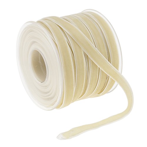 Baoblaze 20yards Multicolores Cinta de Terciopelo DIY Cinta de Costura Accesorios de Artesania - Beige