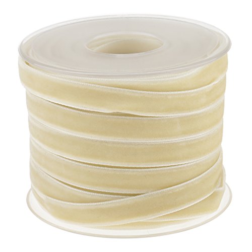 Baoblaze 20yards Multicolores Cinta de Terciopelo DIY Cinta de Costura Accesorios de Artesania - Beige