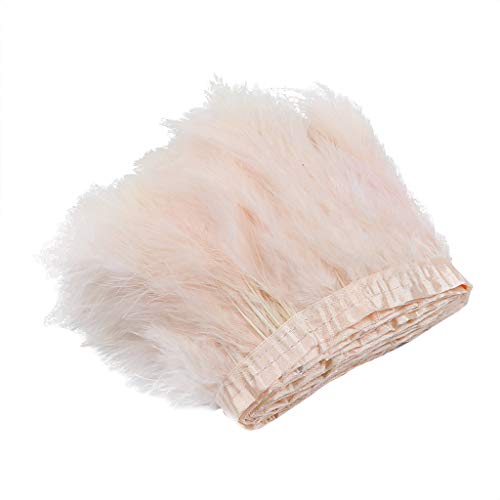 Baoblaze 2X 12-16cm Pavo Marabú Hackle Pluma Franja Adornos Cinta Costura Artesanía2m