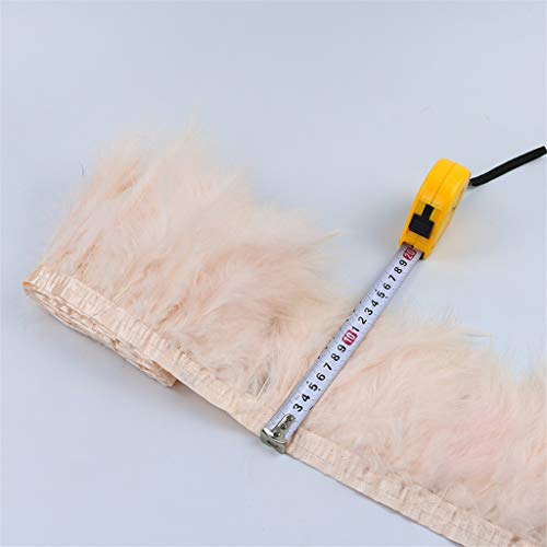 Baoblaze 2X 12-16cm Pavo Marabú Hackle Pluma Franja Adornos Cinta Costura Artesanía2m