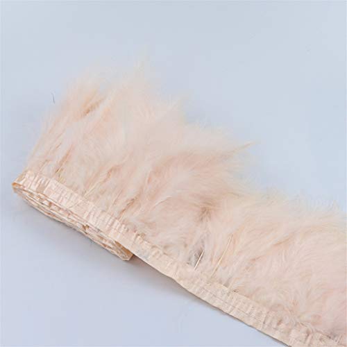 Baoblaze 2X 12-16cm Pavo Marabú Hackle Pluma Franja Adornos Cinta Costura Artesanía2m