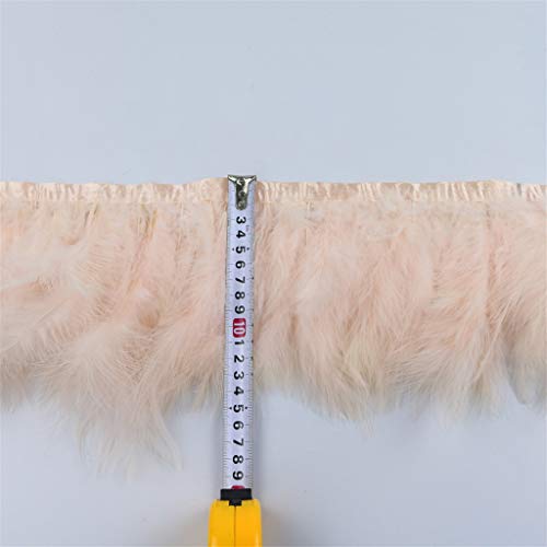 Baoblaze 2X 12-16cm Pavo Marabú Hackle Pluma Franja Adornos Cinta Costura Artesanía2m