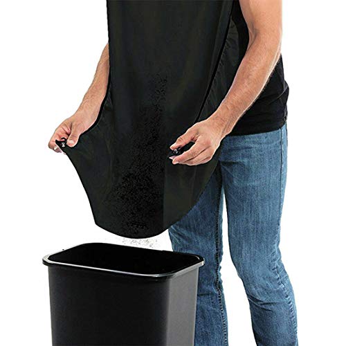 Barba Delantal con Dos Ventosas, Kit de Herramientas Profesional para Plantilla Barba, Dejen de Estorbar su Fregadero Capa para Afeitar Regalo para Hombre, Negro