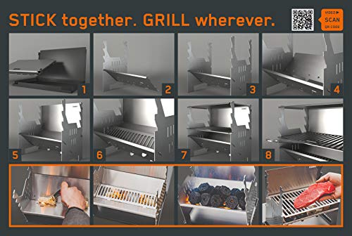 Barbacoa Fennek, barbacoa plegable, barbacoa de carbón, barbacoa de exterior, barbacoa transportable, barbacoa de camping, barbacoa plegable, barbacoa para llevar
