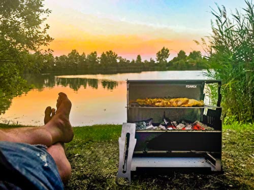 Barbacoa Fennek, barbacoa plegable, barbacoa de carbón, barbacoa de exterior, barbacoa transportable, barbacoa de camping, barbacoa plegable, barbacoa para llevar