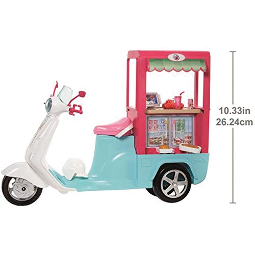 Barbie Restaurante sobre ruedas, moto de muñeca (Mattel FHR08)