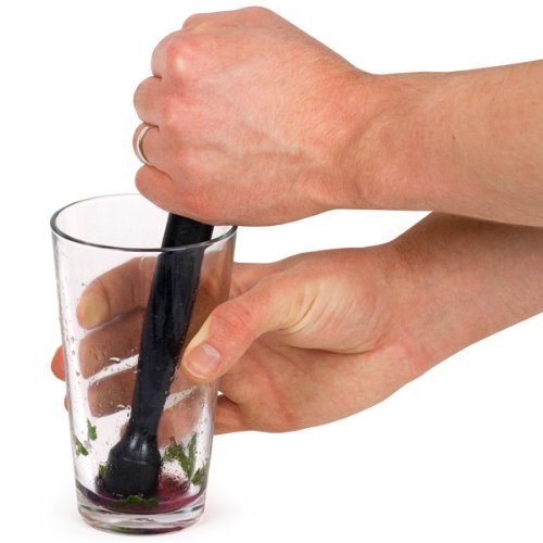 bar@drinkstuff Mano de mortero de plástico para Blackberry Mano de mortero para cócteles, de Mano de mortero, Bebidas Mano de mortero, diseño de confuso - Ideal para fabricar cócteles y marrón