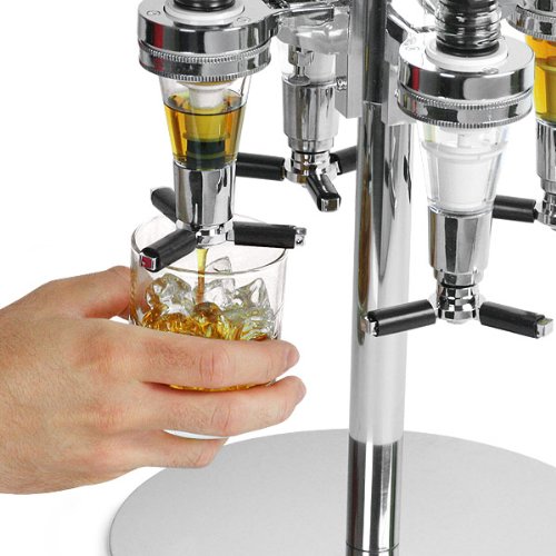 bar@drinkstuff - Soporte Giratorio Para 4 botellas en Caja De Regalo | Dispensador De Optics Giratorio Para Bebidas