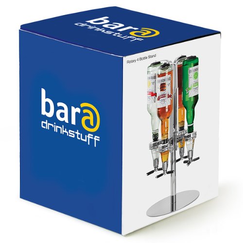 bar@drinkstuff - Soporte Giratorio Para 4 botellas en Caja De Regalo | Dispensador De Optics Giratorio Para Bebidas