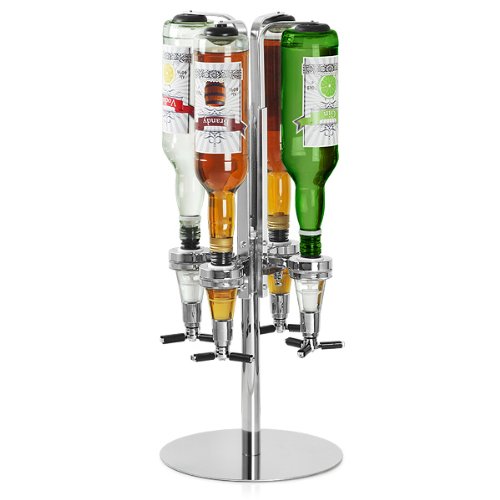 bar@drinkstuff - Soporte Giratorio Para 4 botellas en Caja De Regalo | Dispensador De Optics Giratorio Para Bebidas