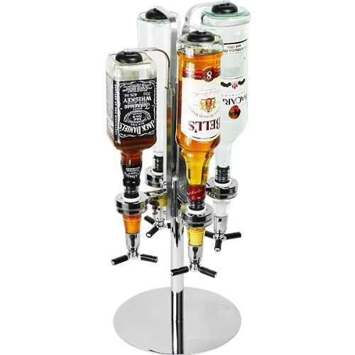 bar@drinkstuff - Soporte Giratorio Para 4 botellas en Caja De Regalo | Dispensador De Optics Giratorio Para Bebidas