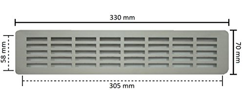 BarPan LTD - Rejilla de Ventilación de Aluminio Anodizado Para Encimera de Cocina, Parrilla de Ventilación de Aluminio con Plinto (Size: 51,5 x 7 cm)