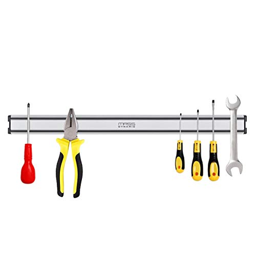 Barra magnética para cuchillos de cocina (grande, 56 cm), Plateado