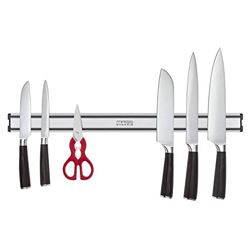 Barra magnética para cuchillos de cocina (grande, 56 cm), Plateado