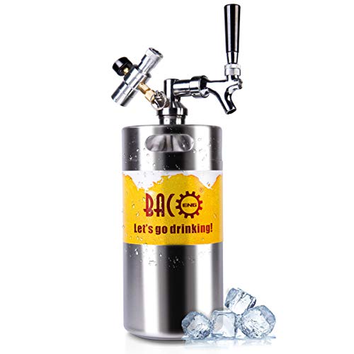 Barril de 2 litros/3,6 litros para cerveza artesanal de Bacoeng con regulador de CO2 actualizado, 3.6L