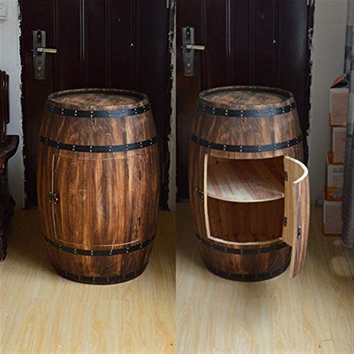 Barril de Roble gabinete del vino, decorativa del barril de cerveza, barra de madera Vitrina, estante del vino Botella Y Vidrio Locker, Expositor de madera natural, almacenamiento Bodega Decoración